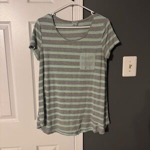 Charming Charlie Gray and Mint Striped Tunic
